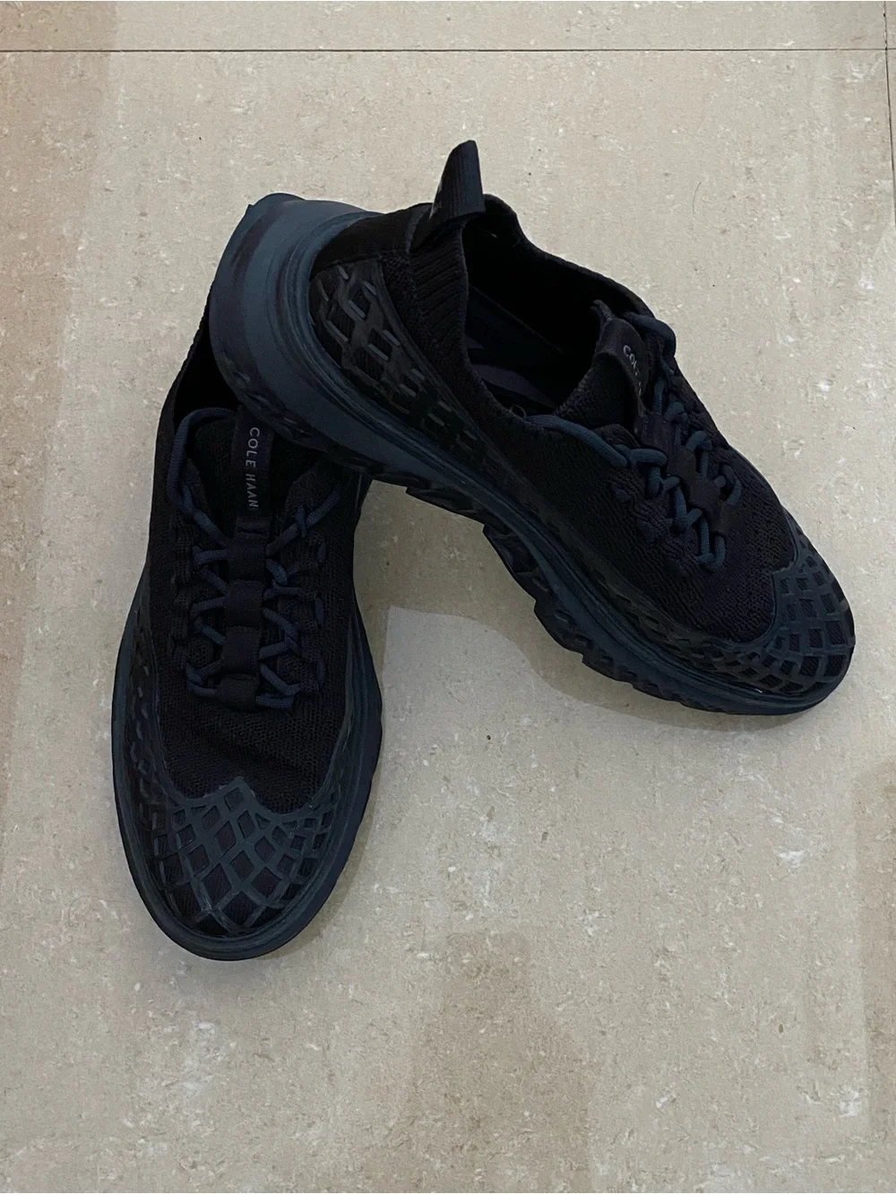 Cole Haan Zerogrand stitchlite wingtip work sneakers black size 9.5 EUC